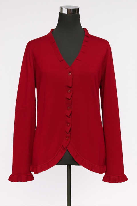 Cashmere Cardigan with Curly Trims