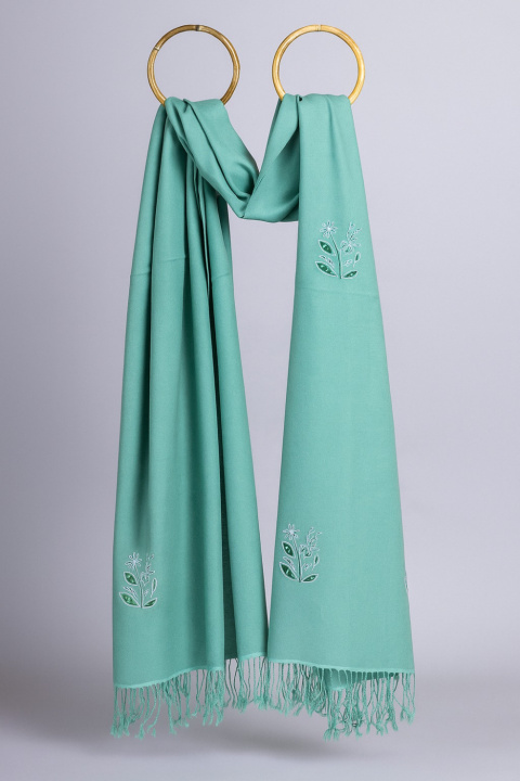 Cashmere Stole with Hand Embroidery