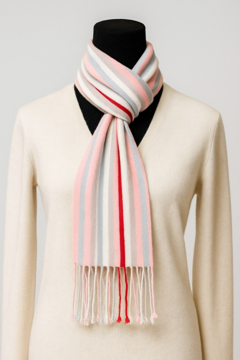 Cashmere Vertical Stripy Scarf