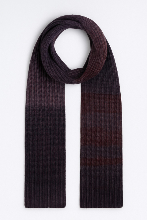 Cashmere Knitted Scarf with Rib Knit