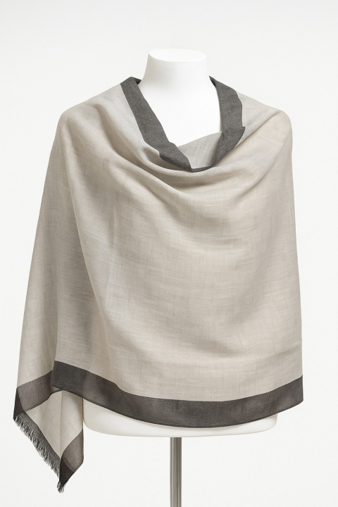 Cashmere Stole with Constrast Border