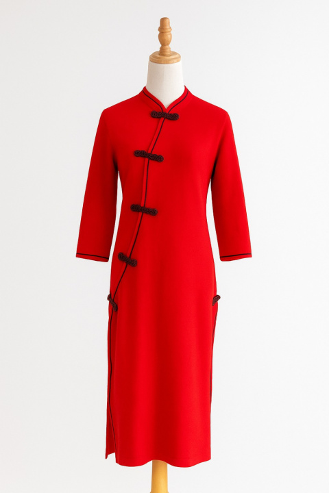 Cashmere Dress Mandarin Style