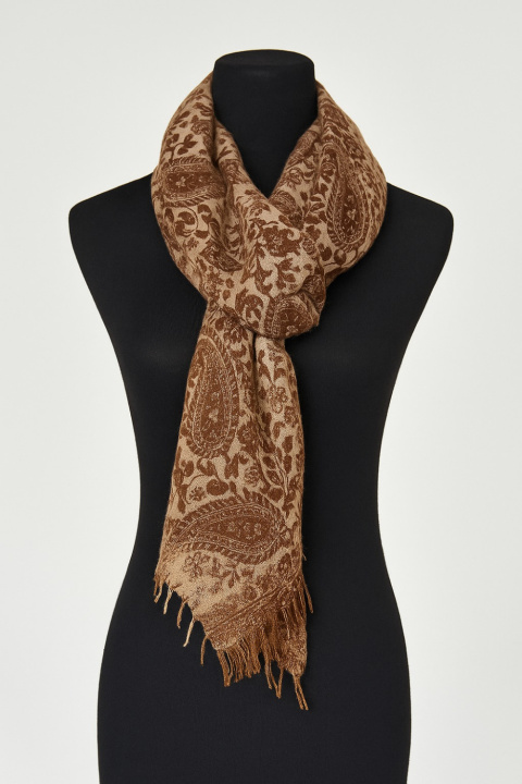 Cashmere Felted Stole with Parsley Print -1